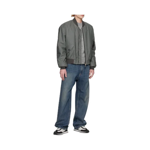 Logo Patch Zipped Bomber Jacket