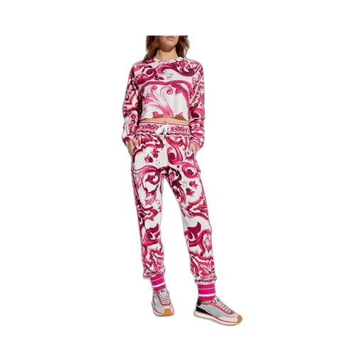 Majolica Pattern Cropped T-Shirt