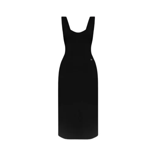 Dg Logo Plaque Sleeveless Knitted Dress