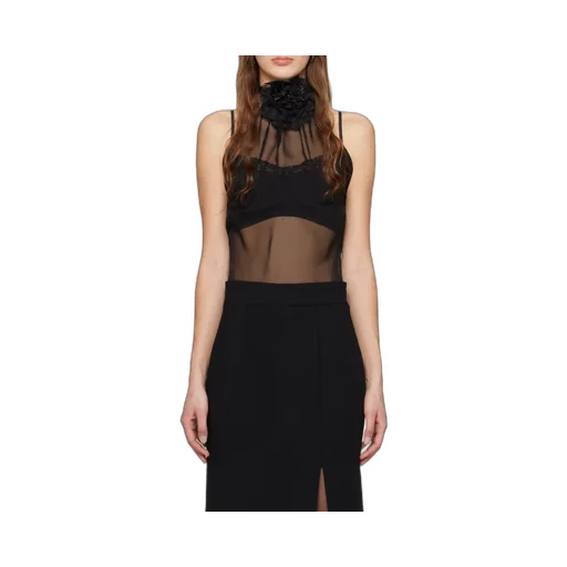Flower Detailed Chiffon Top