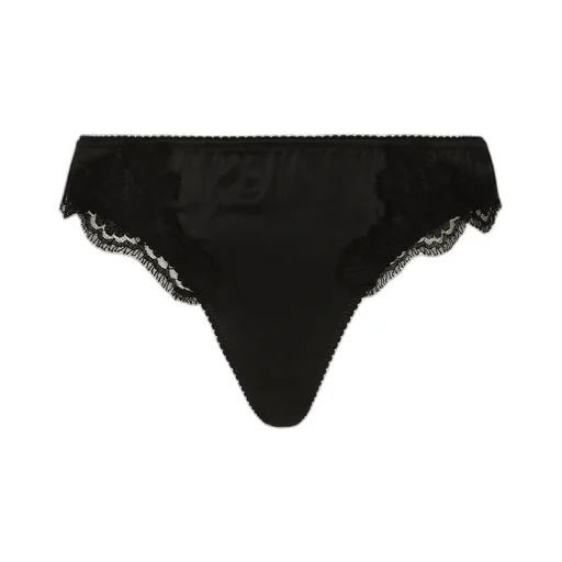 Lace Detailed Satin Thong