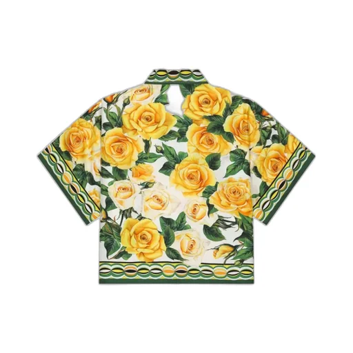 Rose-Print Silk Shirt