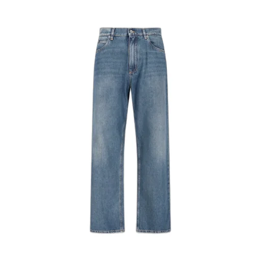 Logo Plaque Straight Leg Jeans