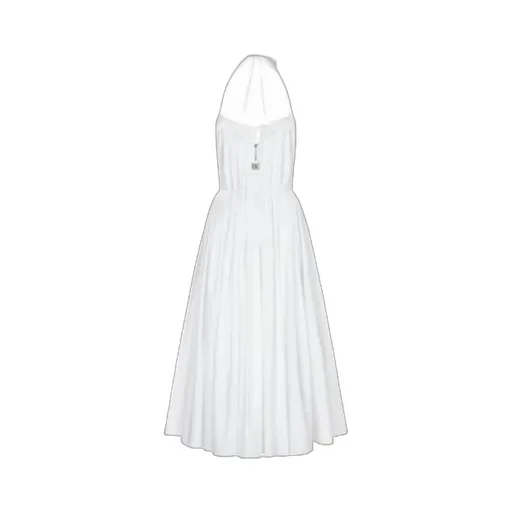 Logo Plaque Drawstring Midi Dress