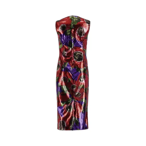 Anemone Printed Sequinned Sleeveless Dress