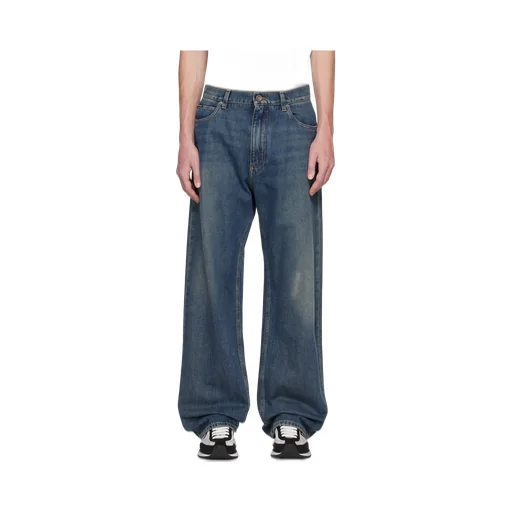 Logo Plaque Straight Leg Jeans