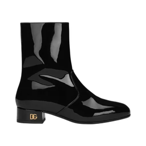 Patent Leather Ankle Boots
