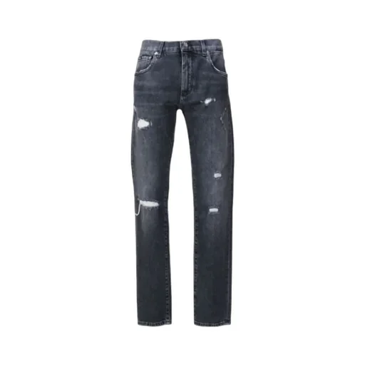 Straight Leg Distressed Jeans
