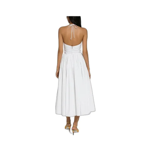 Logo Plaque Drawstring Midi Dress