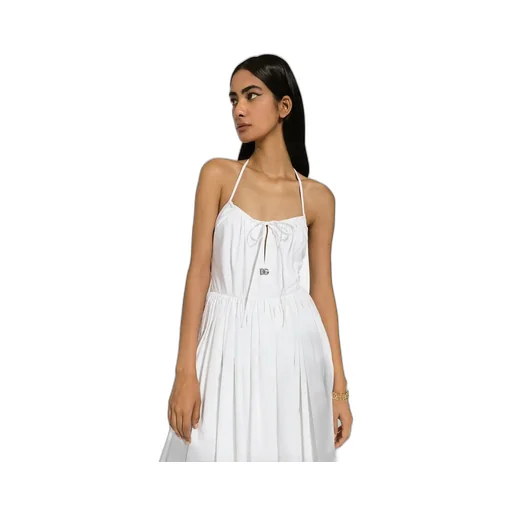 Logo Plaque Drawstring Midi Dress