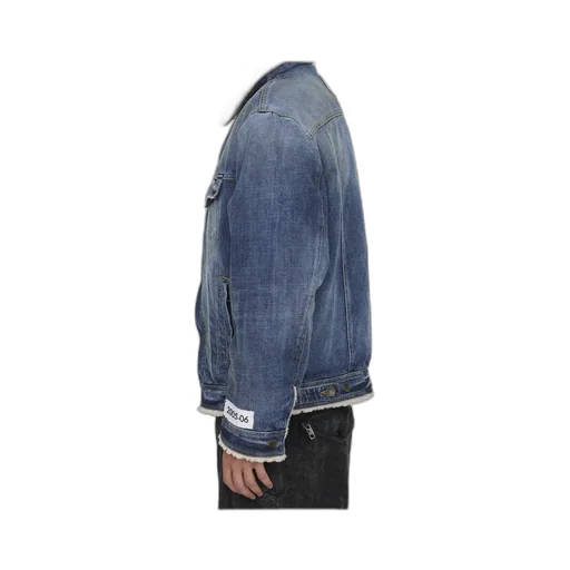 Distressed Denim Teddy Jacket