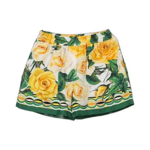 Rose-Print Cotton Shorts