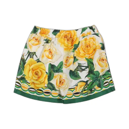 Rose-Print Cotton Shorts
