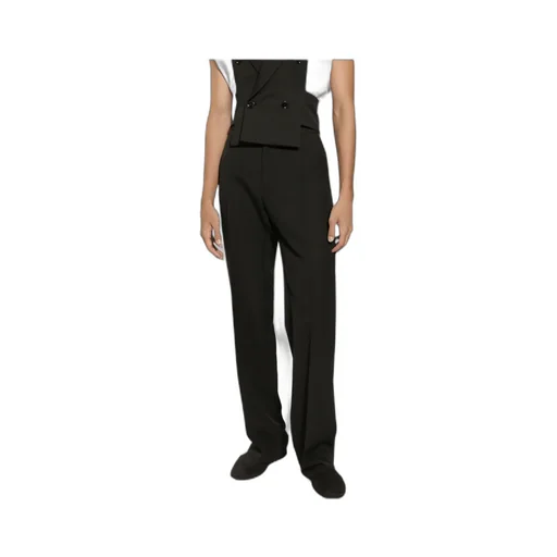 Virgin Wool Straight-Leg Trousers