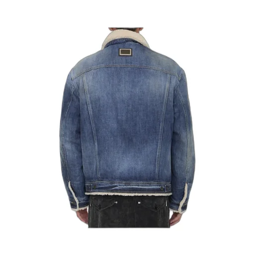 Distressed Denim Teddy Jacket