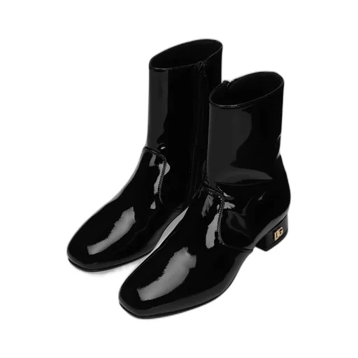 Patent Leather Ankle Boots
