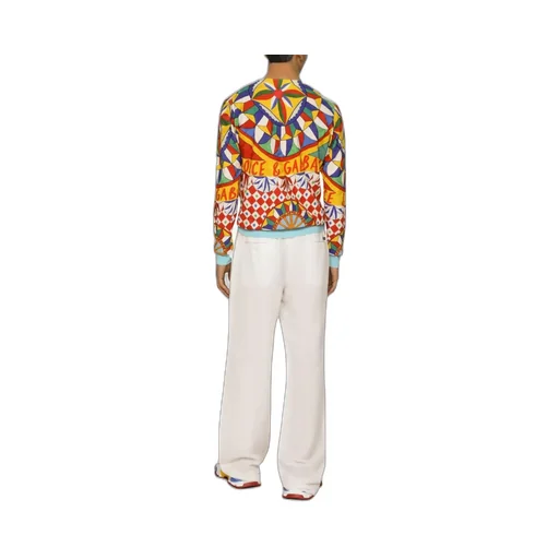 Geometric-Printed Crewneck T-Shirt