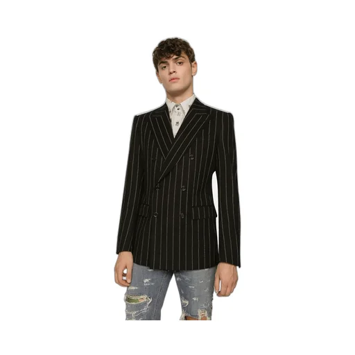 Striped Double-Breasted Blazer