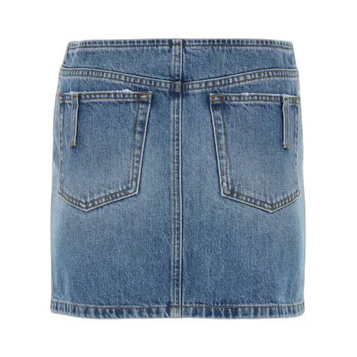 Distressed Mini Denim Skirt
