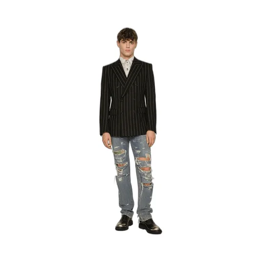 Striped Double-Breasted Blazer
