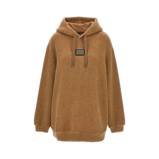 Logo Plaque Teddy-Effect Hoodie