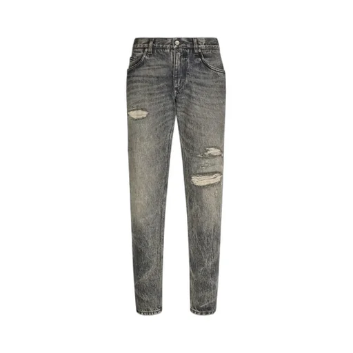 Slim-Cut Distressed Jeans