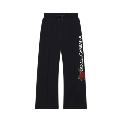Logo Rose Printed Wide-Leg Trousers