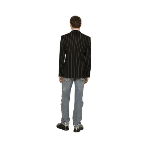 Striped Double-Breasted Blazer