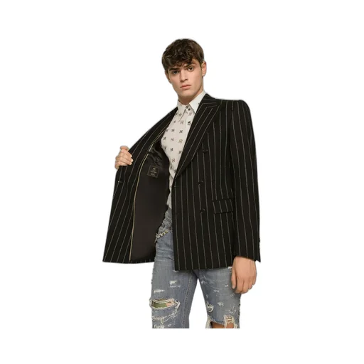Striped Double-Breasted Blazer