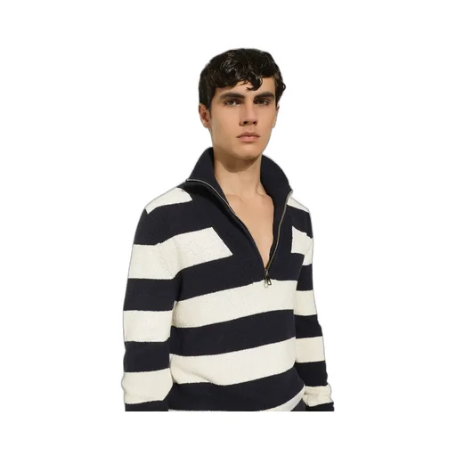 High Neck Half-Zip Knitted Jumper