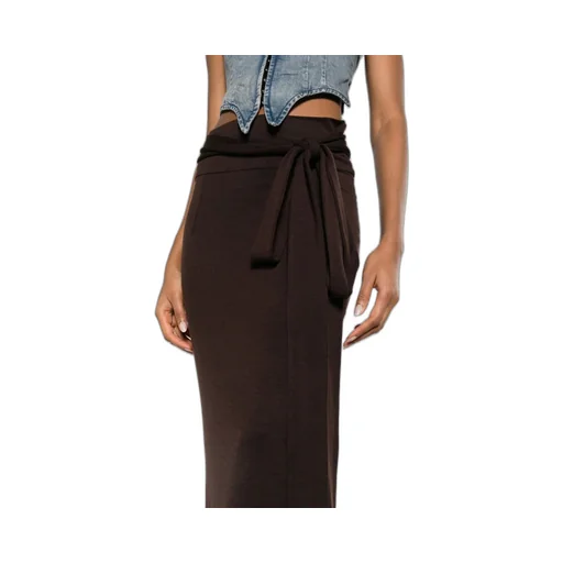 Belted Waist Maxi Skirt