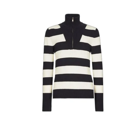 High Neck Half-Zip Knitted Jumper