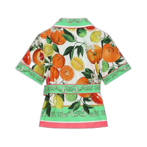 Lemon & Orange-Print Cotton Shirt