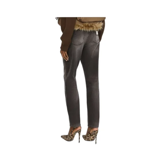 High-Waisted Distressed Jeans