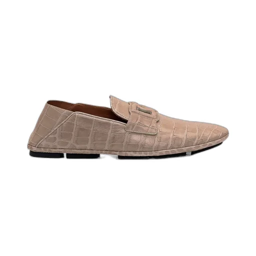 Dg Logo Embossed Almond Toe Loafers