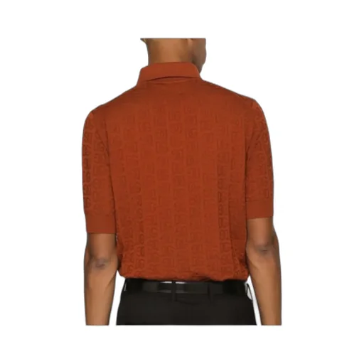 Logo Jacquard Short-Sleeved Polo Shirt