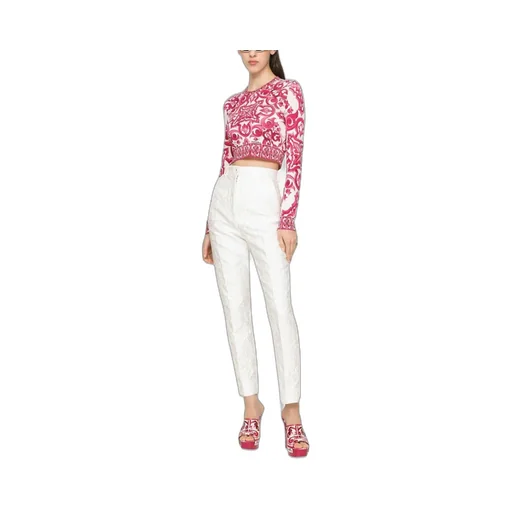 Majolica-Printed Cropped Jumper