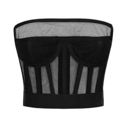 Boned-Bodice Cropped Tank Top