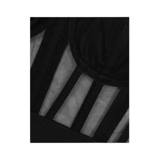 Boned-Bodice Cropped Tank Top