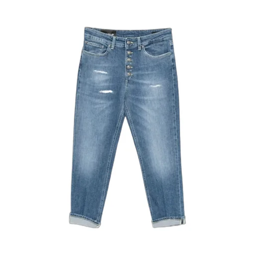 Buttoned Distressed Denim