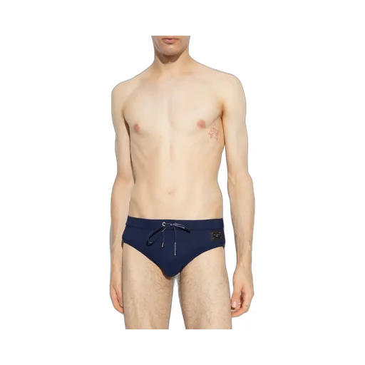 Logo Patch Drawstring Swim Shorts