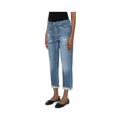 Buttoned Distressed Denim