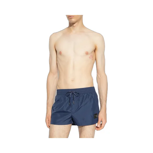 Logo-Plaque Drawstring Swim Shorts