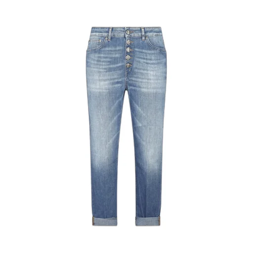 Jewel Button Straight-Leg Jeans