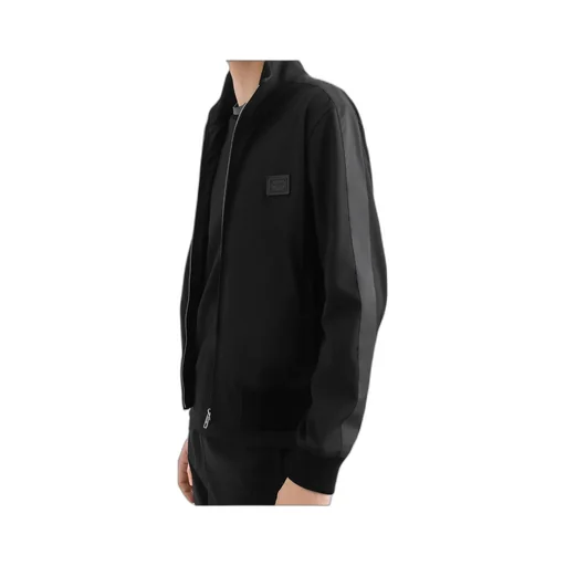 Logo-Patch Zip-Up Bomber Jacket