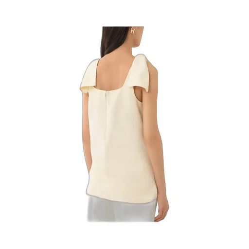 Bow-Strapped Square-Neck Tank Top