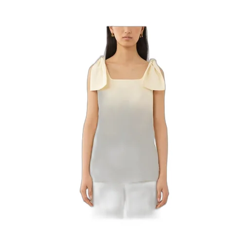 Bow-Strapped Square-Neck Tank Top