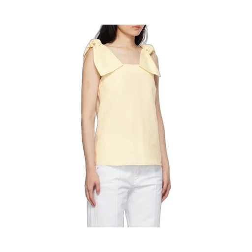 Bow-Strapped Square-Neck Tank Top