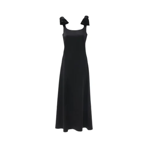 Velvet Bow Detailed Midi Dress
