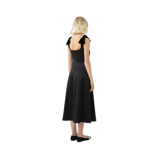 Velvet Bow Detailed Midi Dress